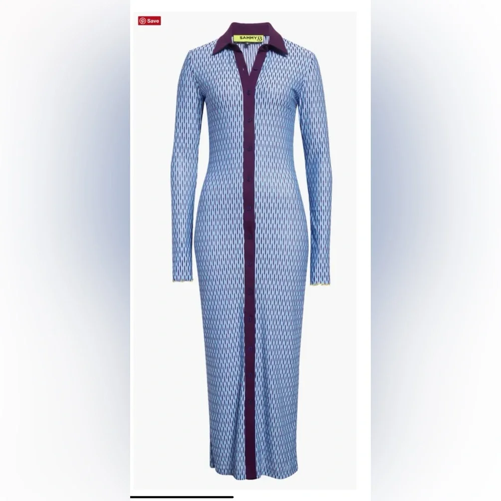 Nordstrom Sammy B Virgo Front Button Long Dress - M - Picture 6 of 14